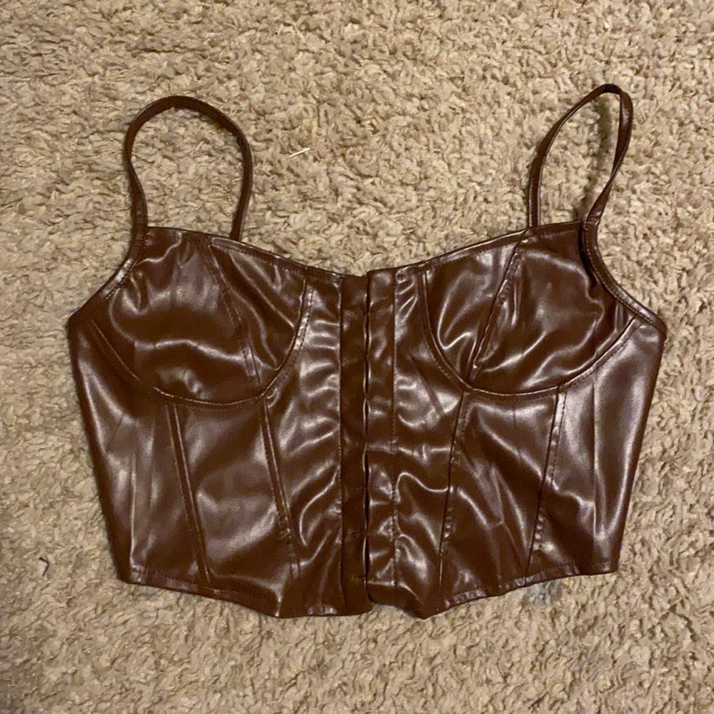 Brown corset shirt